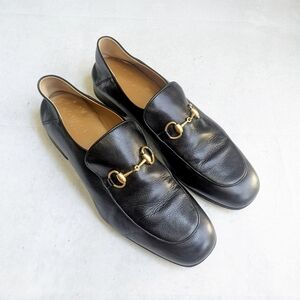 Gucci Brixton Horsebit Loafers Black Leather Men US 11.5 Slip Ons